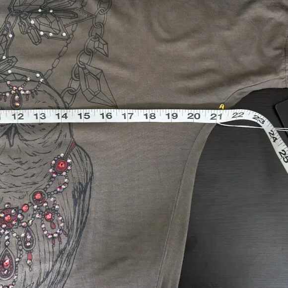 Key Closet Top Women Small Tunic Owl Key Mini Dress Swarovski Crystal Rhinestone - Picture 6 of 7